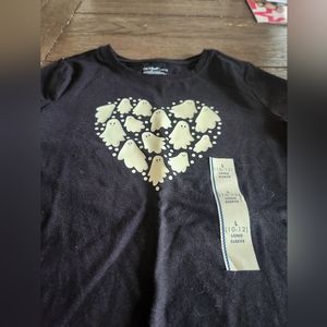 Boo! Halloween/ghost black long sleeve shirt Size 10/12